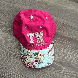 Pink Dollywood Cap with Floral Brim